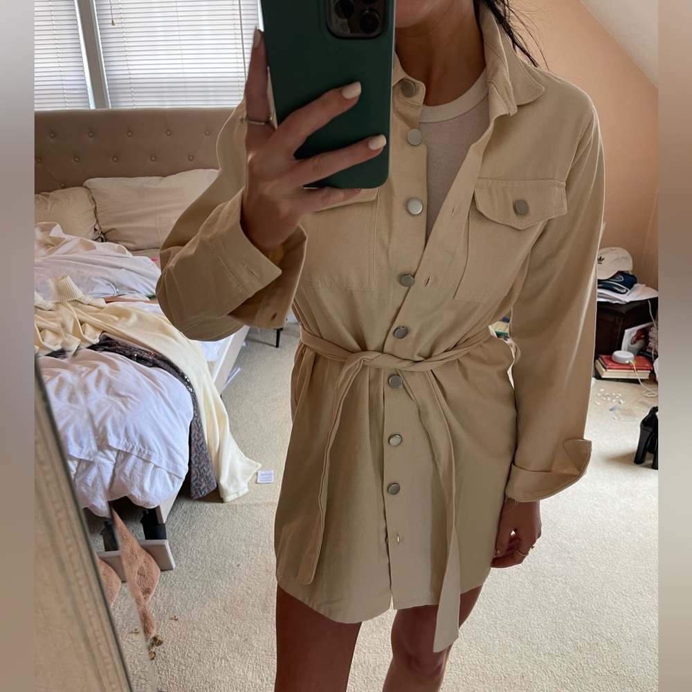 Khaki textured dress, never worn!